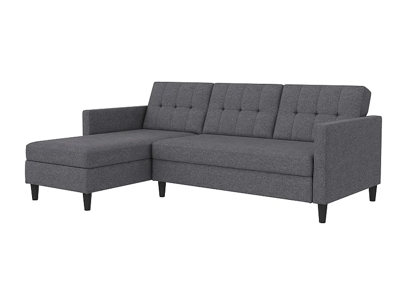 Hartford | Canapé lit 3 places avec méridienne en lin gris