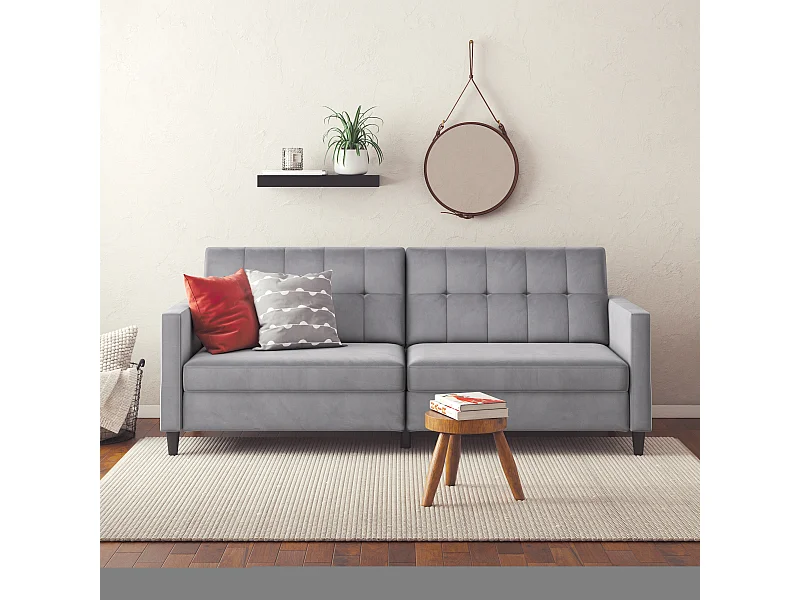 Hartford | Canapé convertible 3 places en velours gris
