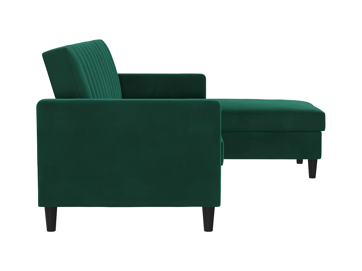 Celine | Canapé-lit 3 places avec méridienne en velours vert foncé