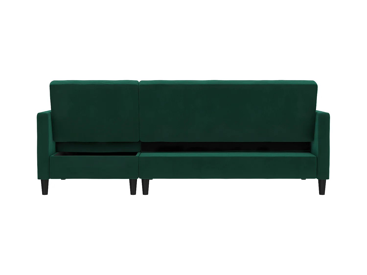 Celine | Canapé-lit 3 places avec méridienne en velours vert foncé