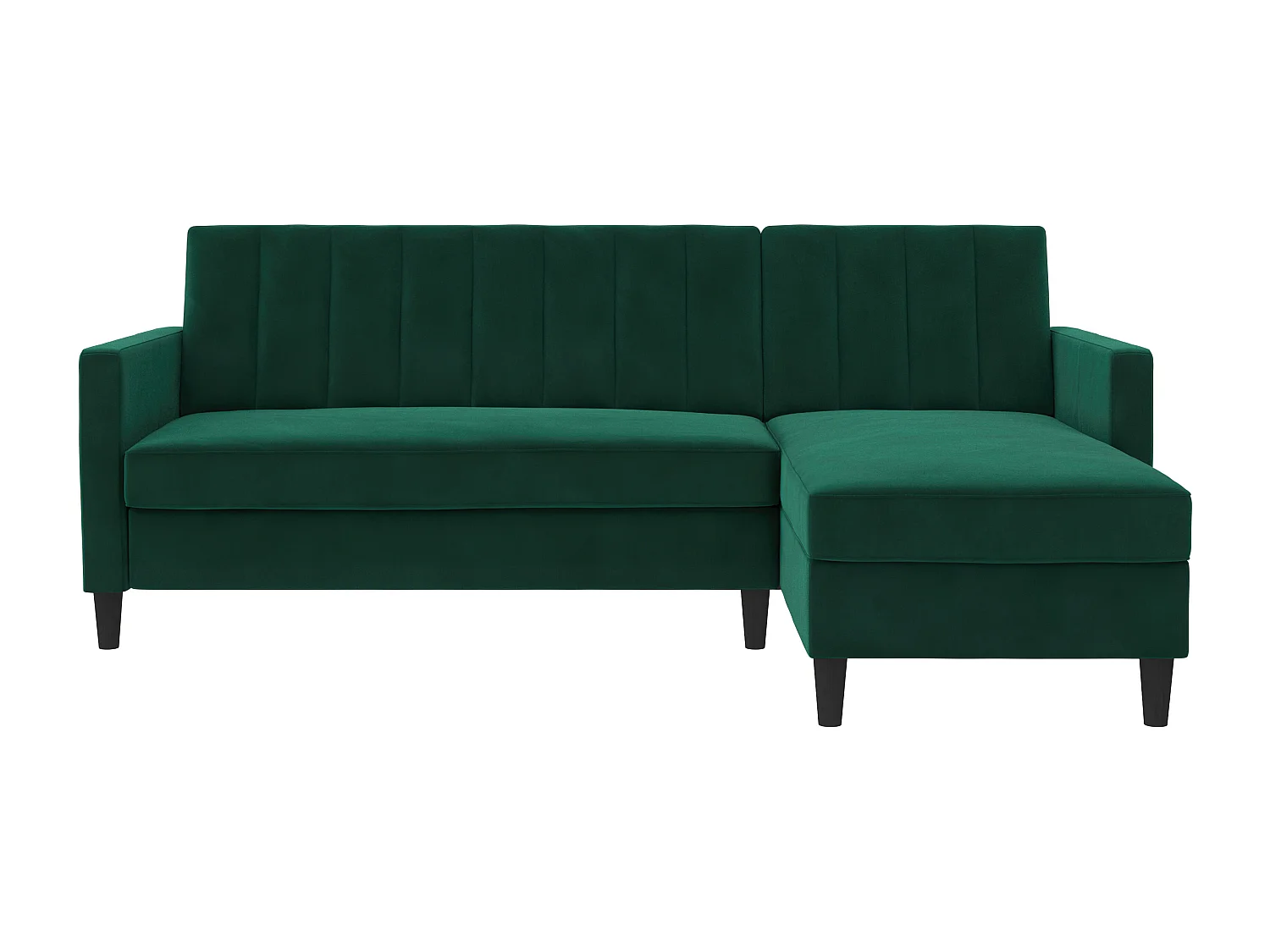 Celine | Canapé-lit 3 places avec méridienne en velours vert foncé