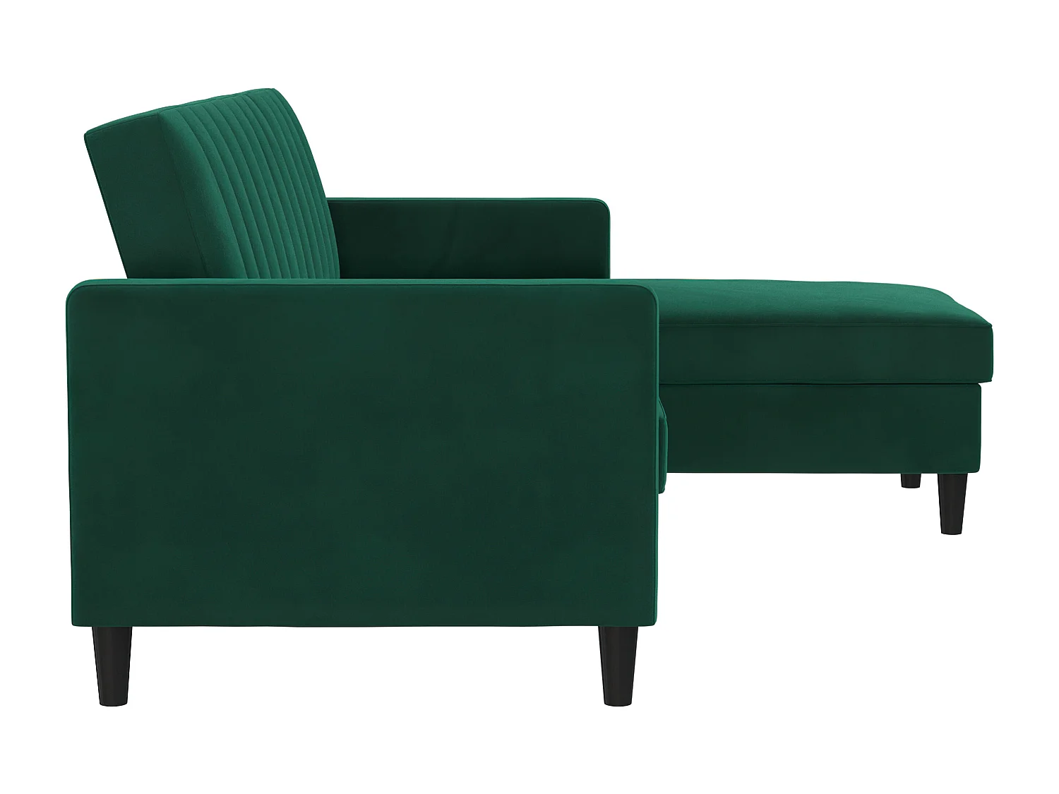 Celine | Canapé-lit 3 places avec méridienne en velours vert foncé