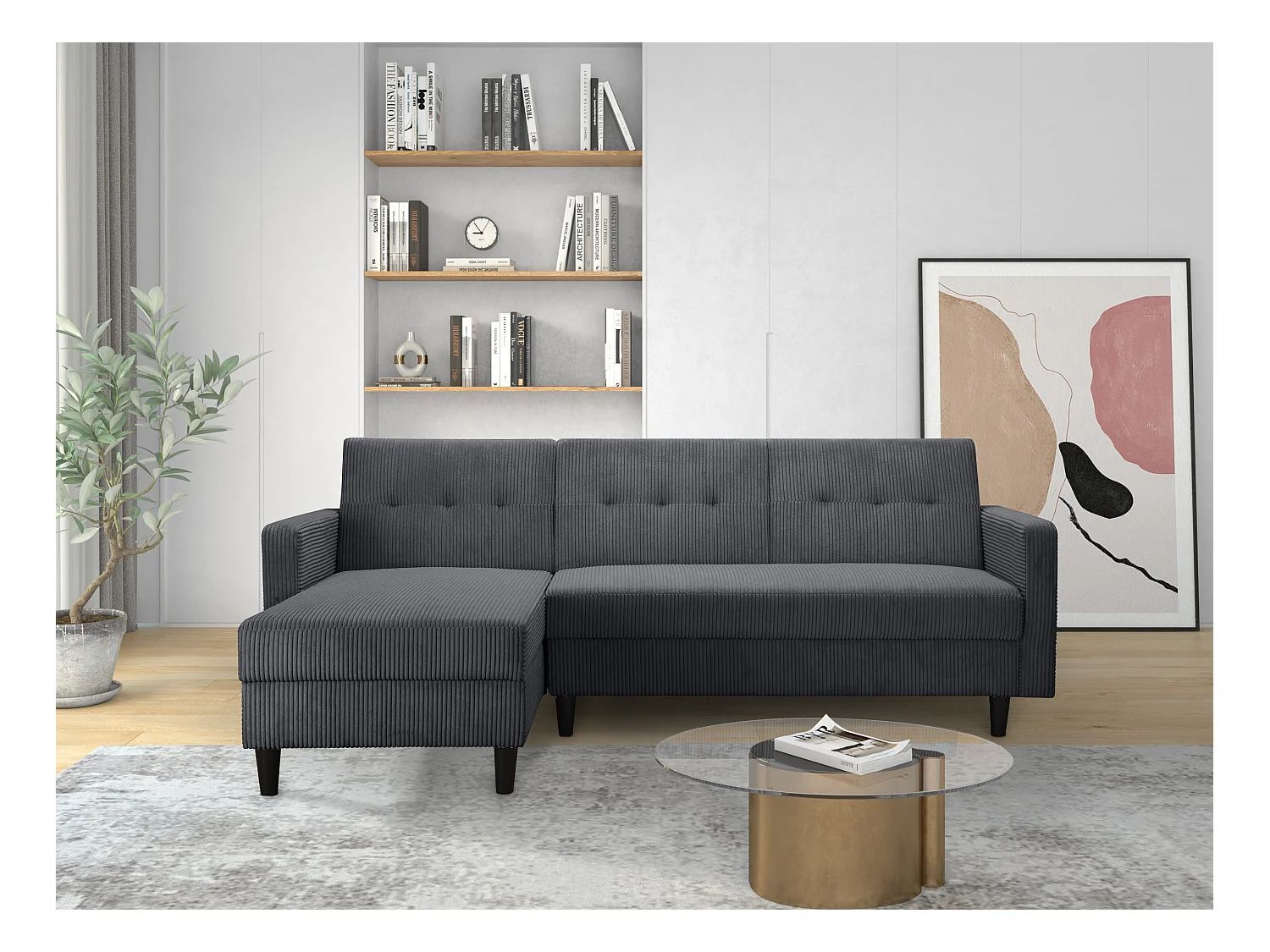 Hartford II | Slaapbank met opbergruimte in Antraciet