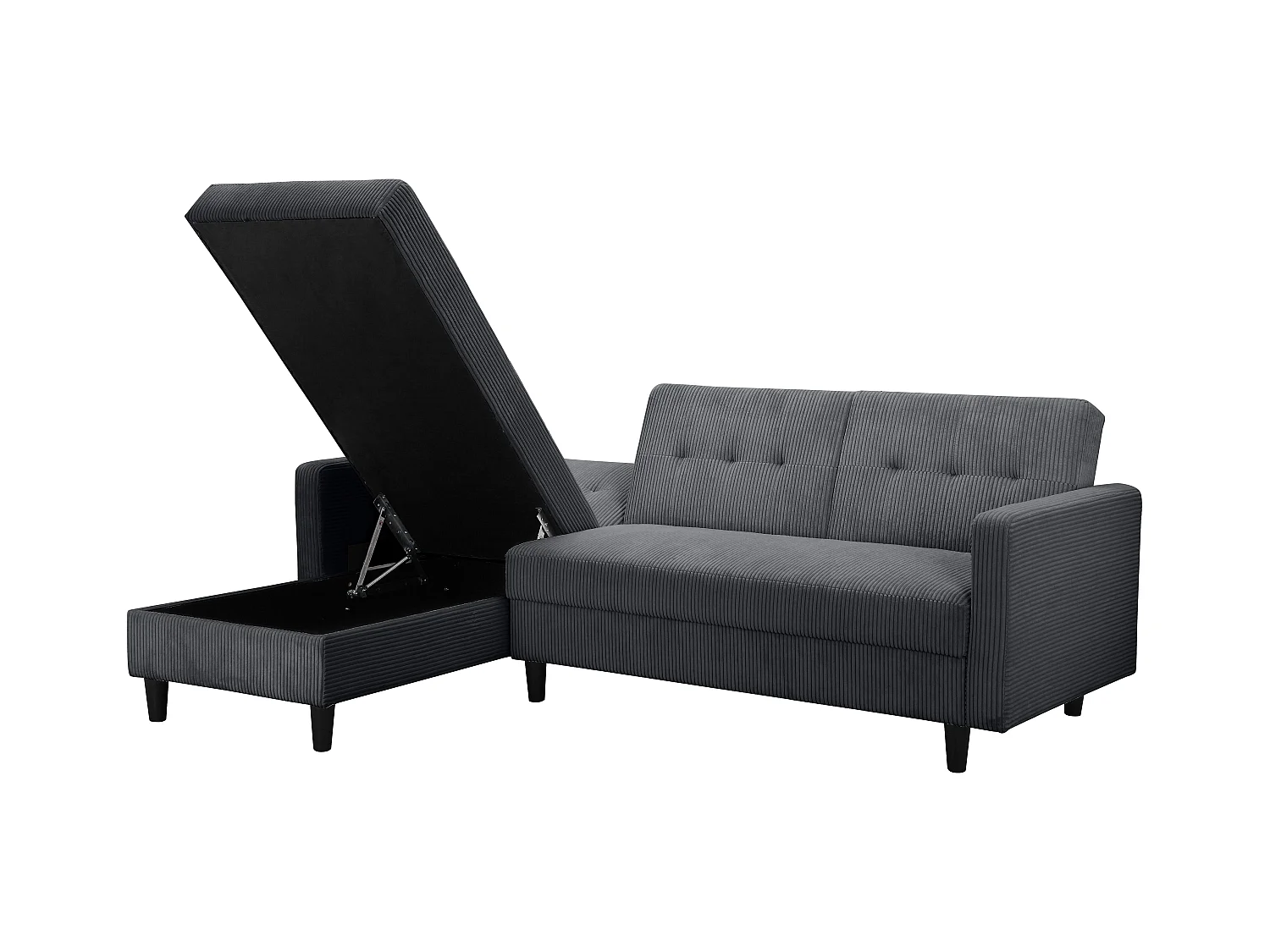 Hartford II | Slaapbank met opbergruimte in Antraciet