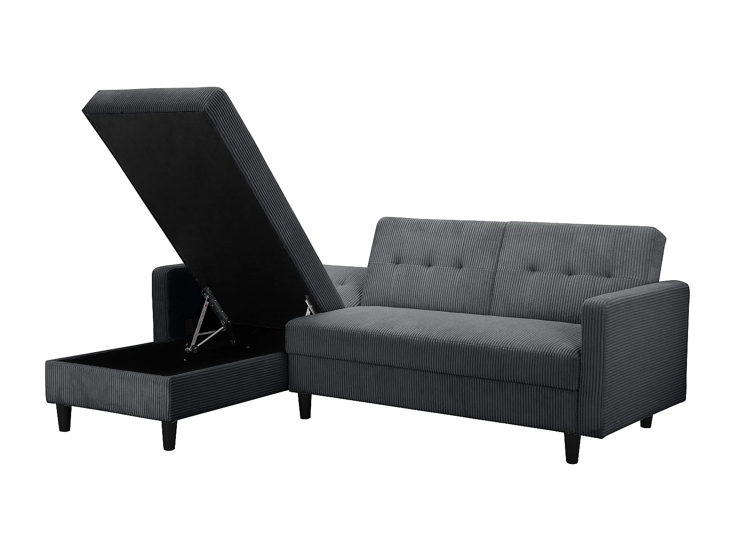 Hartford II | Canapé avec rangement en anthracite
