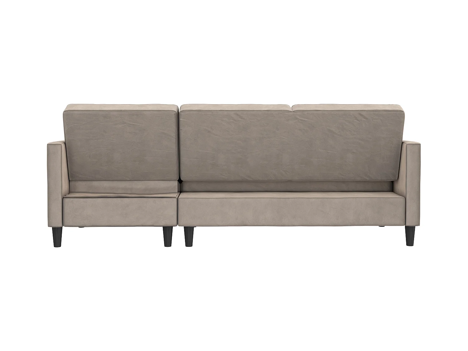 Presley | Canapé convertible 3 places avec méridienne en velours taupe