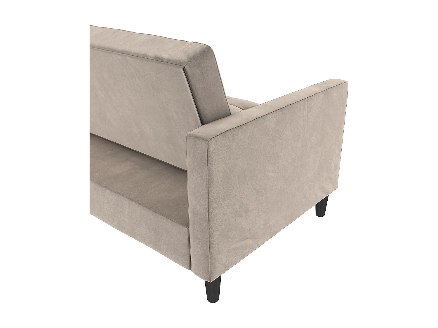 Presley | Canapé convertible 3 places avec méridienne en velours taupe