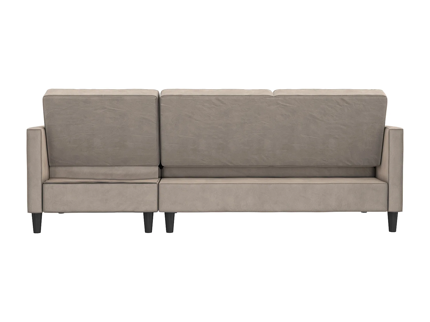 Presley | Canapé convertible 3 places avec méridienne en velours taupe