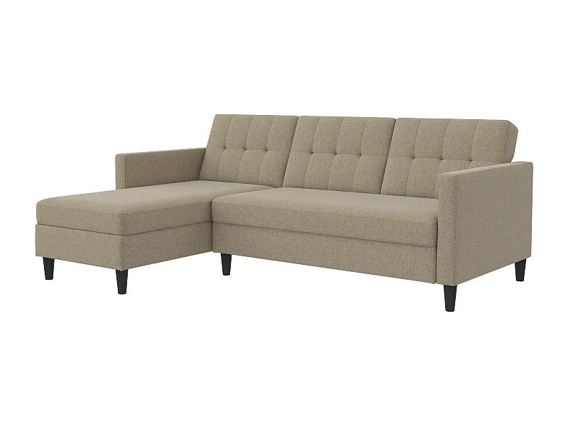 3-zits hoekslaapbank in cappuchino linnen