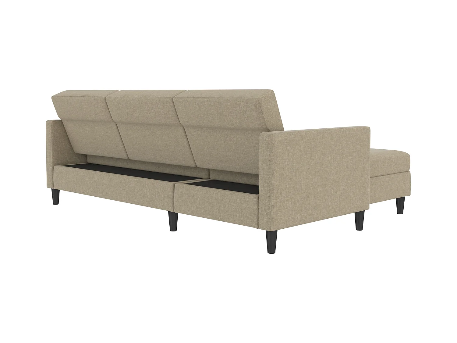 Hartford | Canapé-lit 3 places avec méridienne en lin capuchino