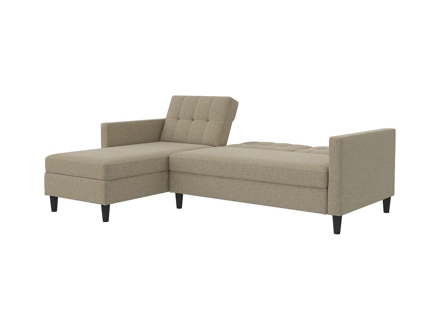 3-zits hoekslaapbank in cappuchino linnen