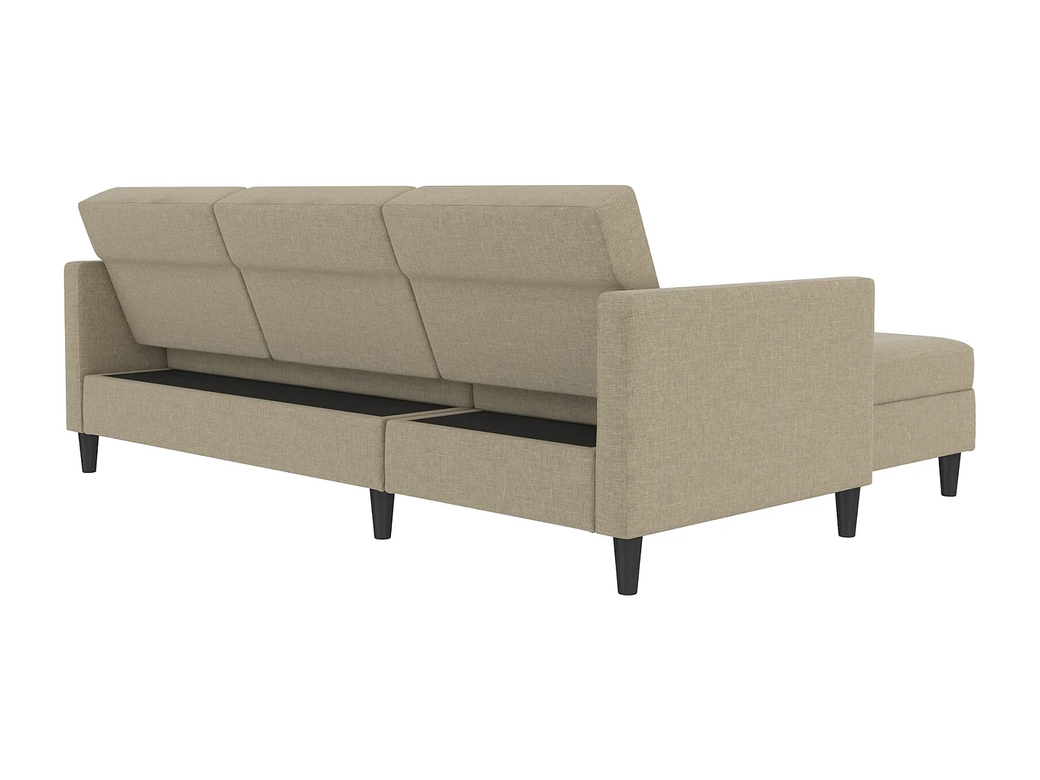 Hartford | Canapé-lit 3 places avec méridienne en lin capuchino