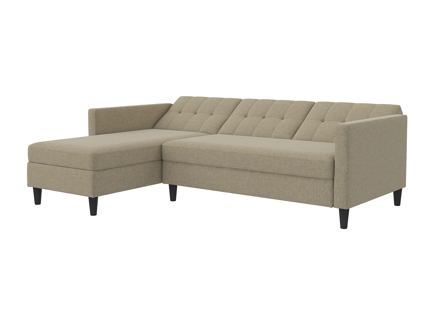 Hartford | Canapé-lit 3 places avec méridienne en lin capuchino