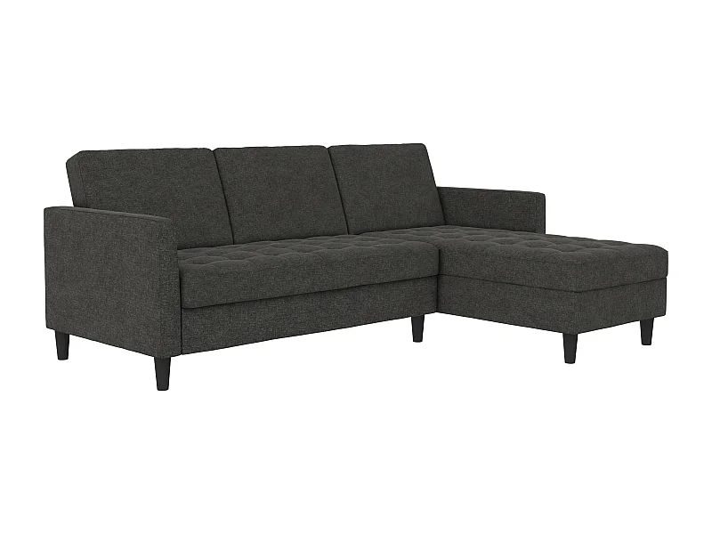 3-zits hoekslaapbank in antraciet stof