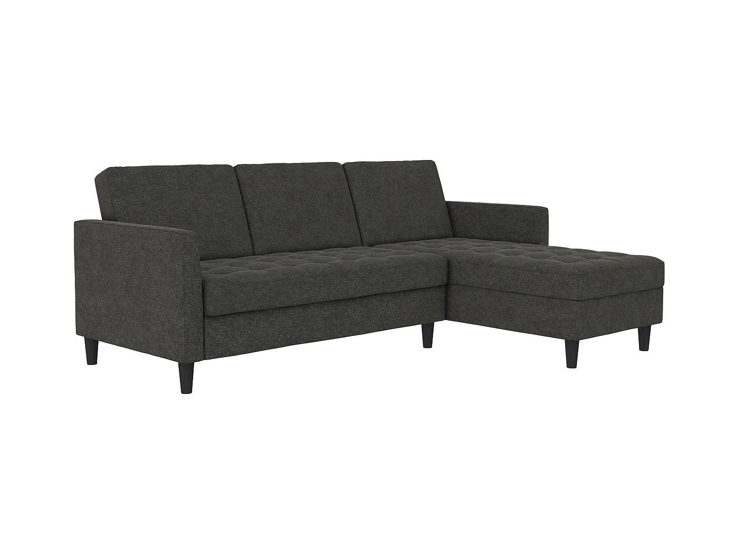 3-zits hoekslaapbank in antraciet stof