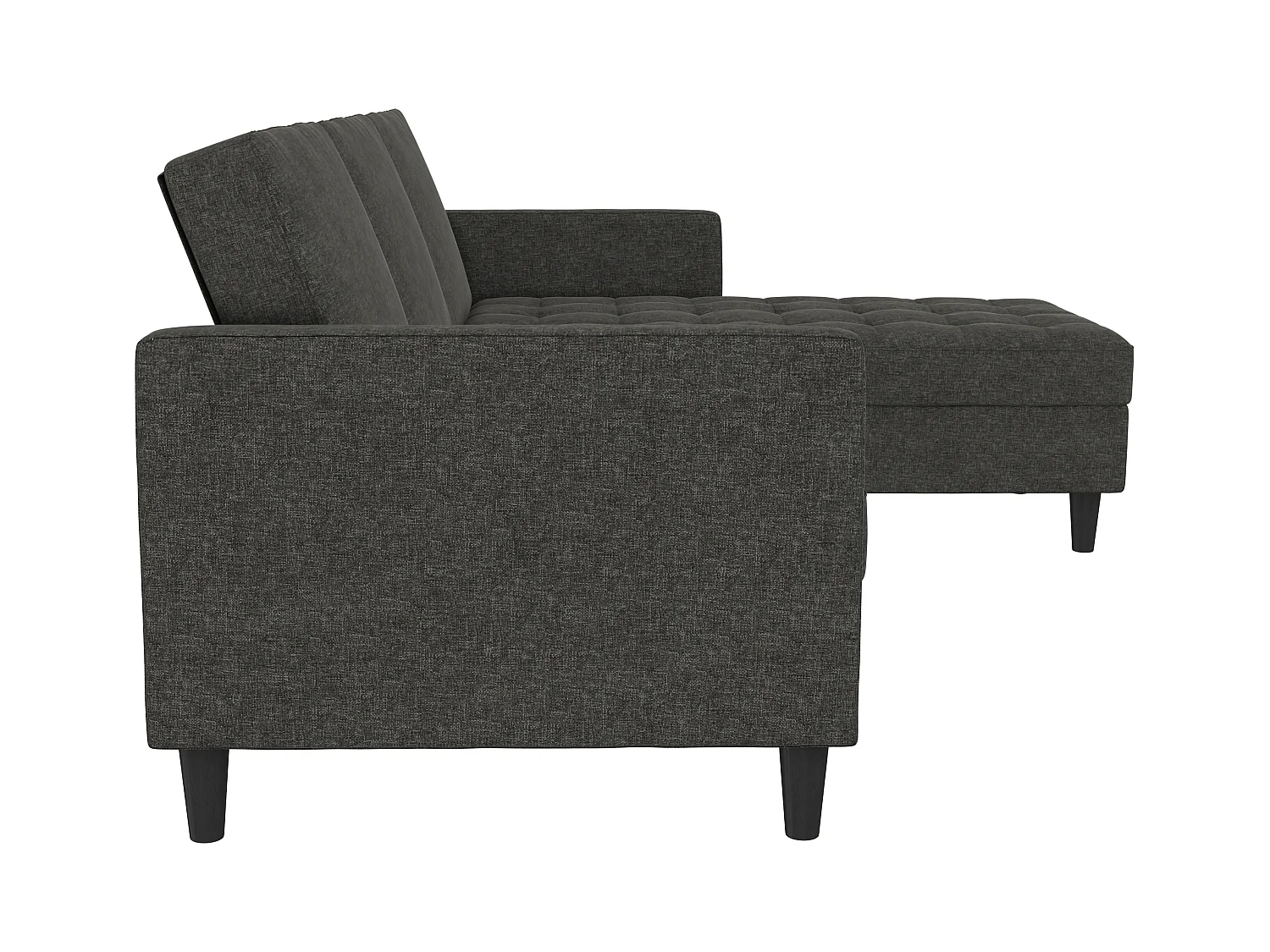 3-zits hoekslaapbank in antraciet stof