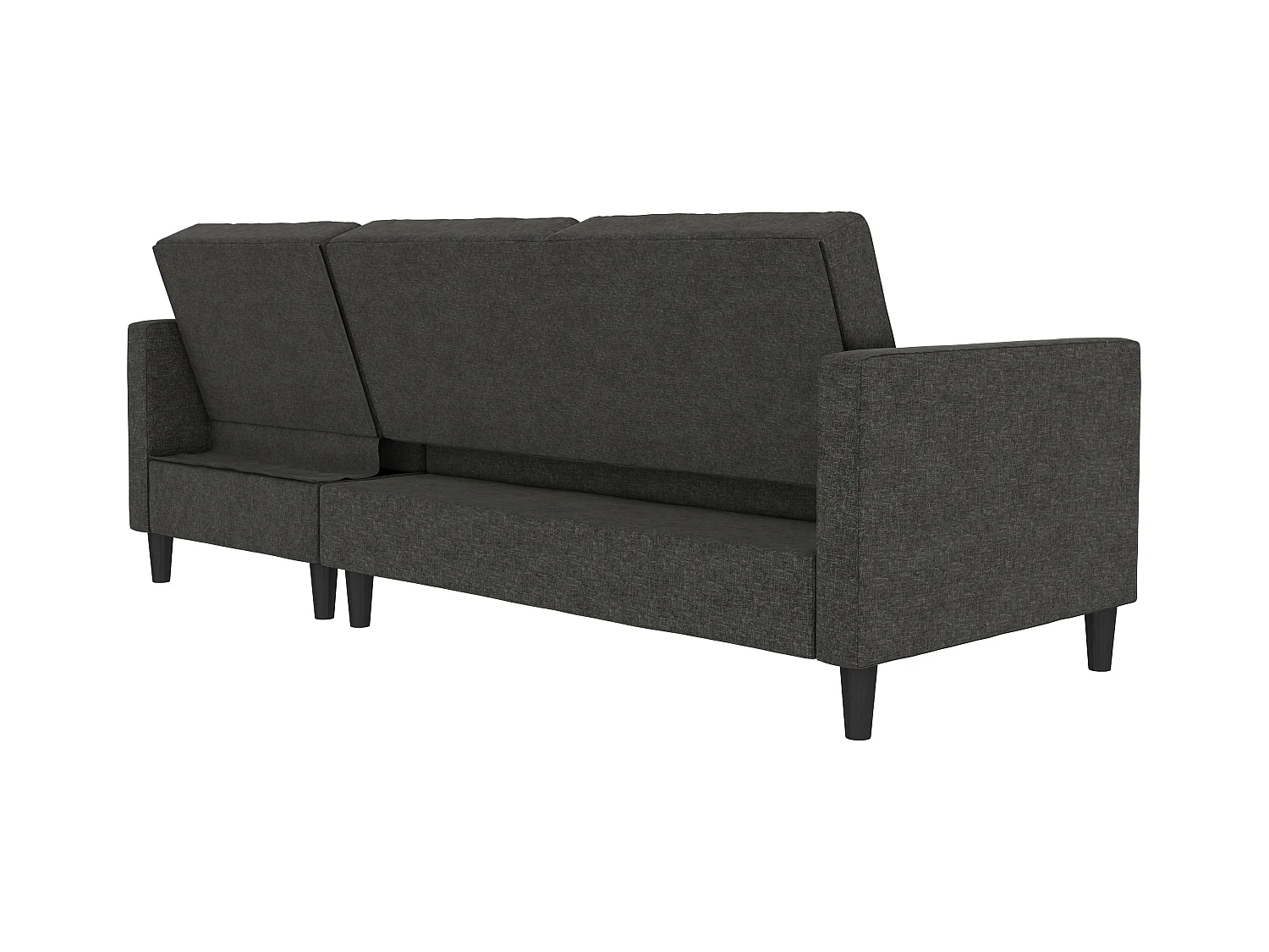 3-zits hoekslaapbank in antraciet stof