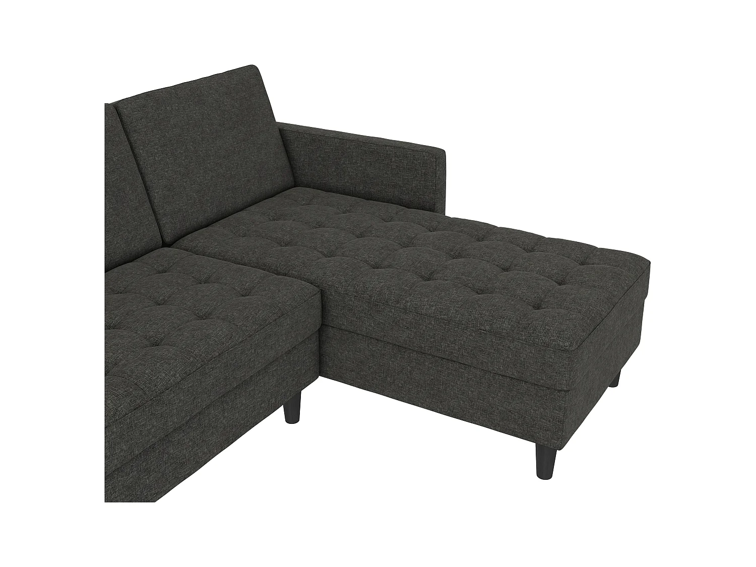 3-zits hoekslaapbank in antraciet stof