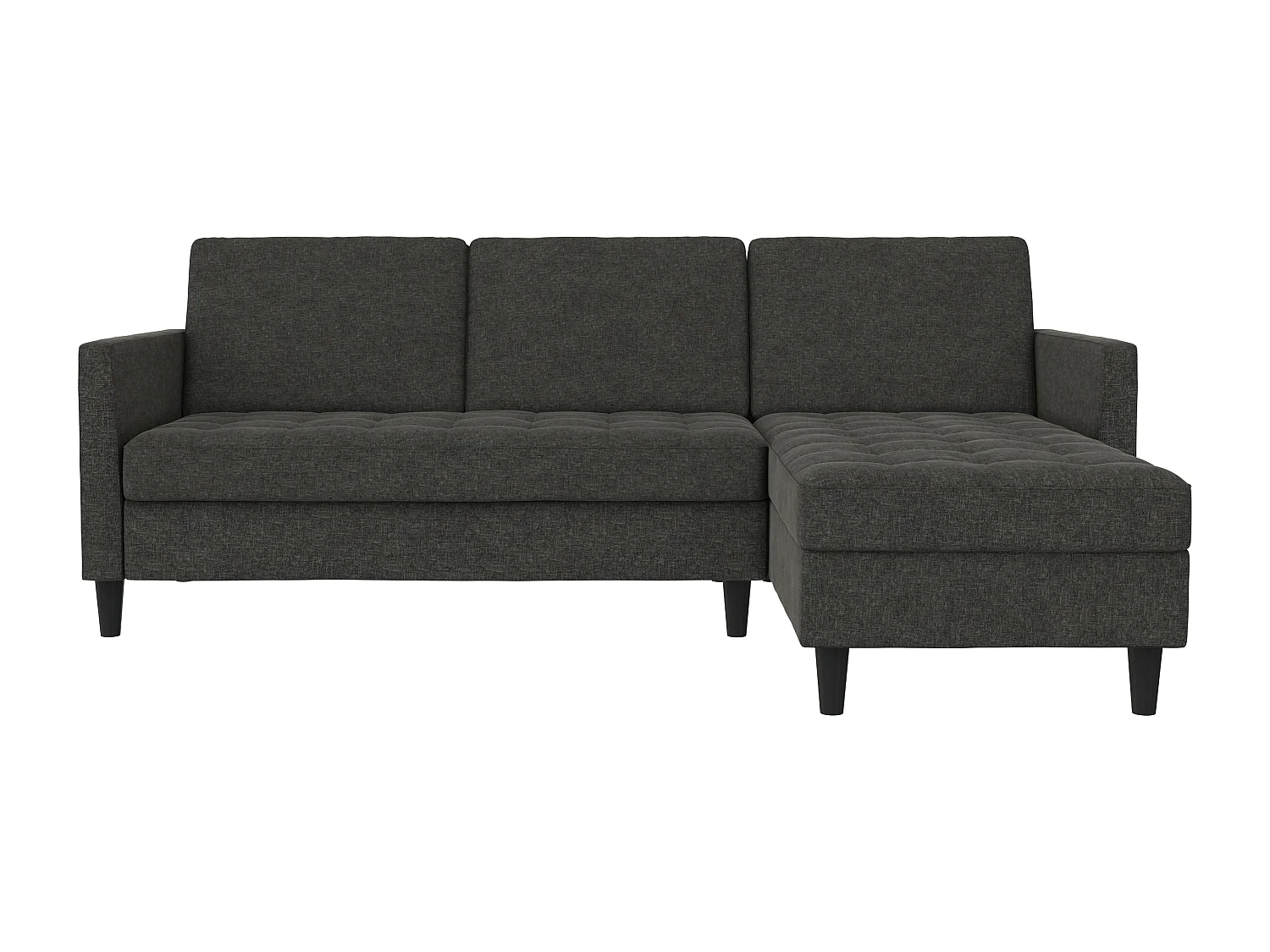 Presley | Canapé convertible 3 places avec méridienne en lin anthracite