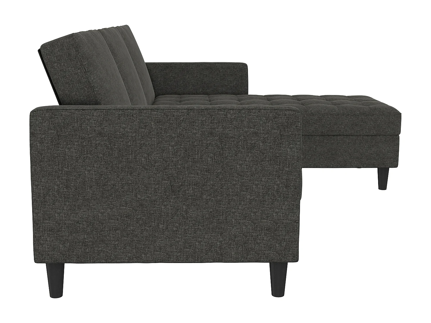 Presley | Canapé convertible 3 places avec méridienne en lin anthracite