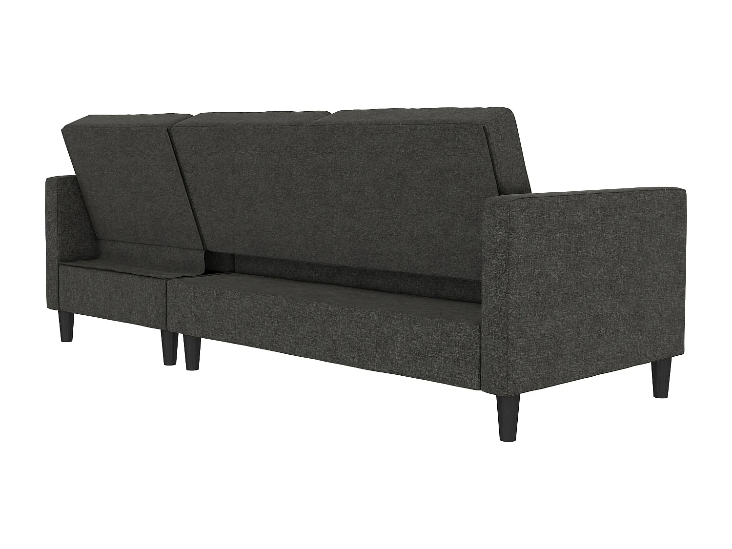 Presley | Canapé convertible 3 places avec méridienne en lin anthracite