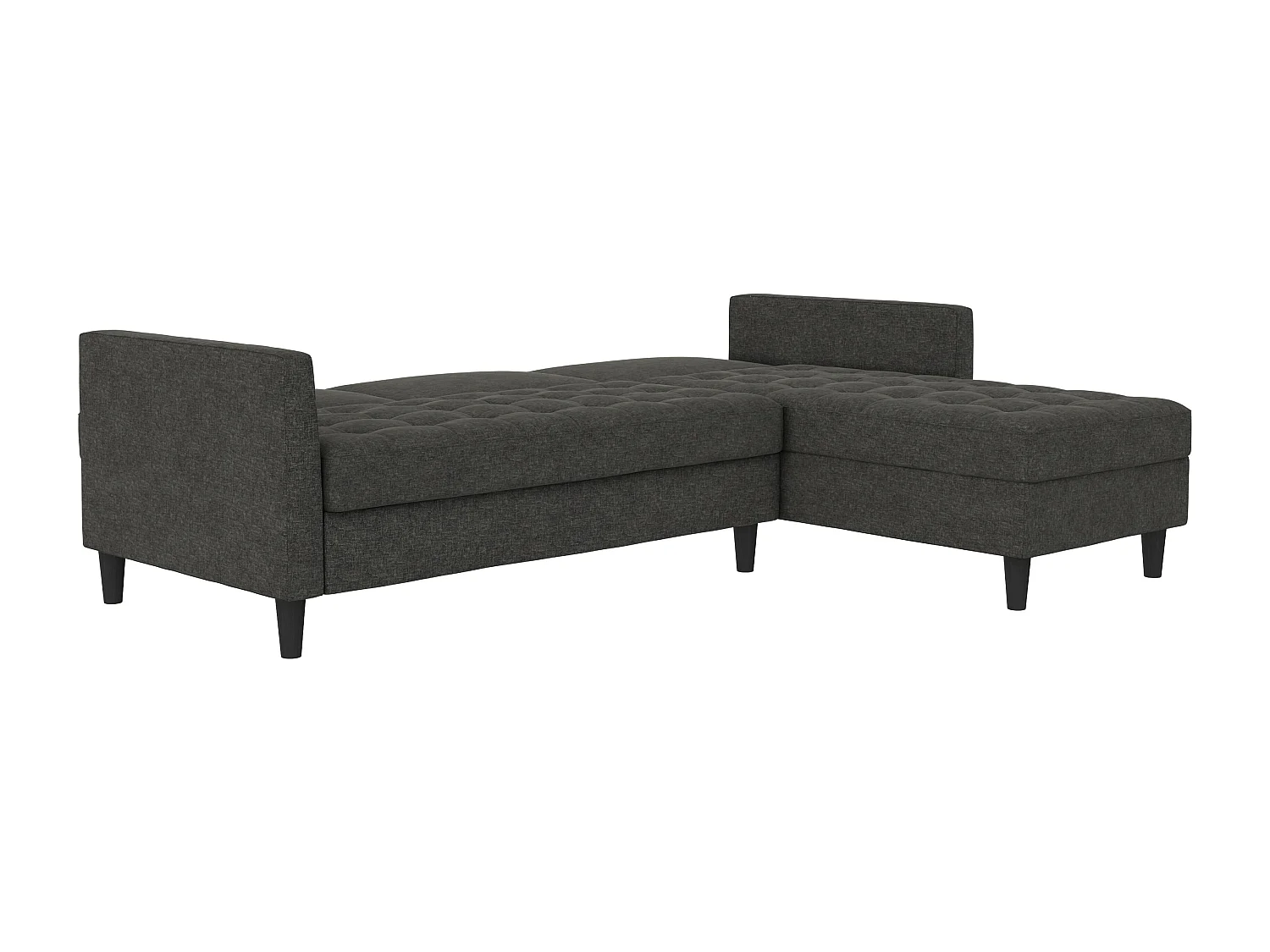 Presley | Canapé convertible 3 places avec méridienne en lin anthracite