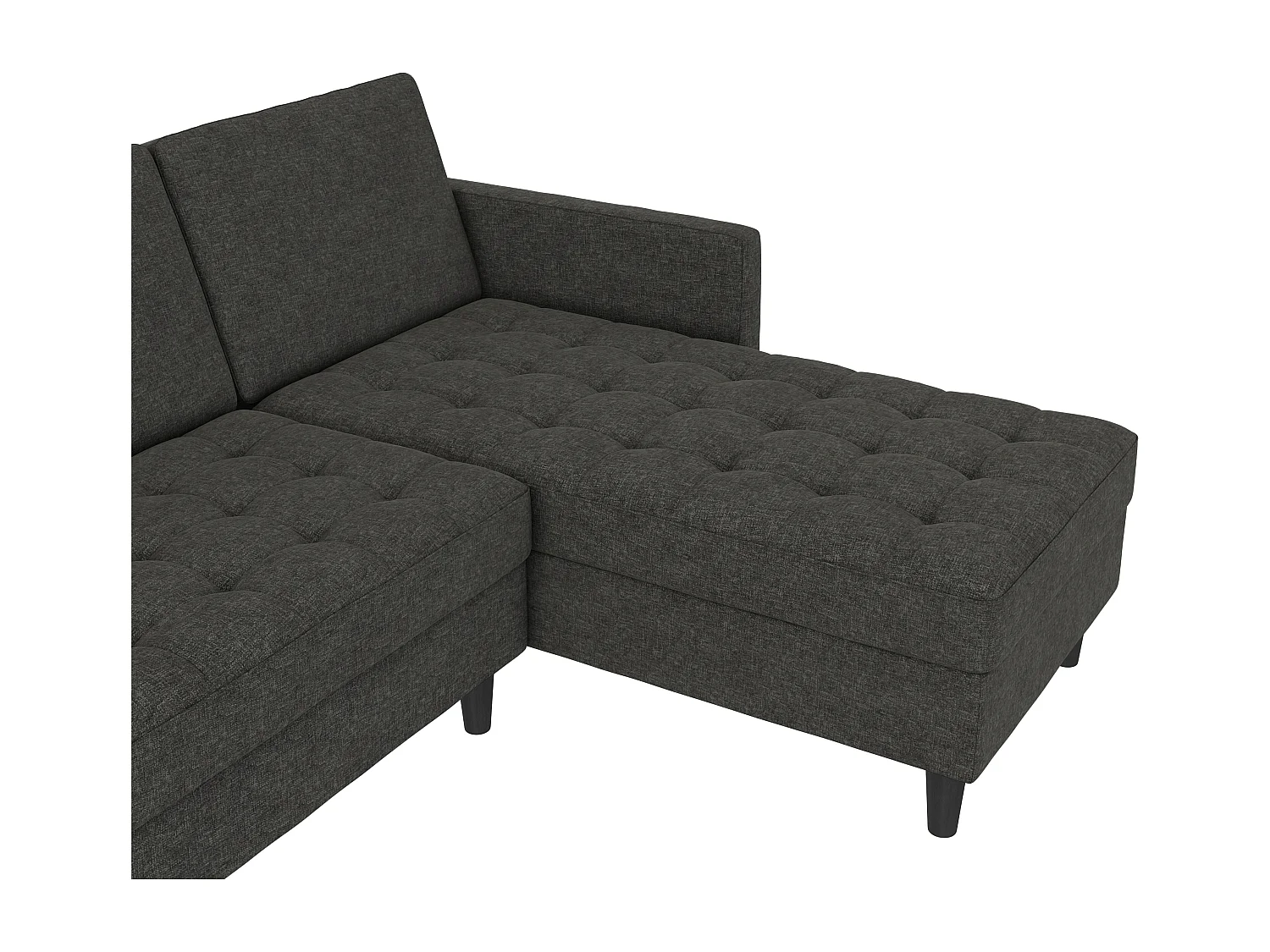 Presley | Canapé convertible 3 places avec méridienne en lin anthracite