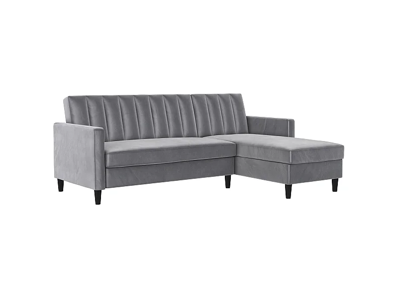 Celine | Canapé-lit 3 places avec méridienne en velours gris