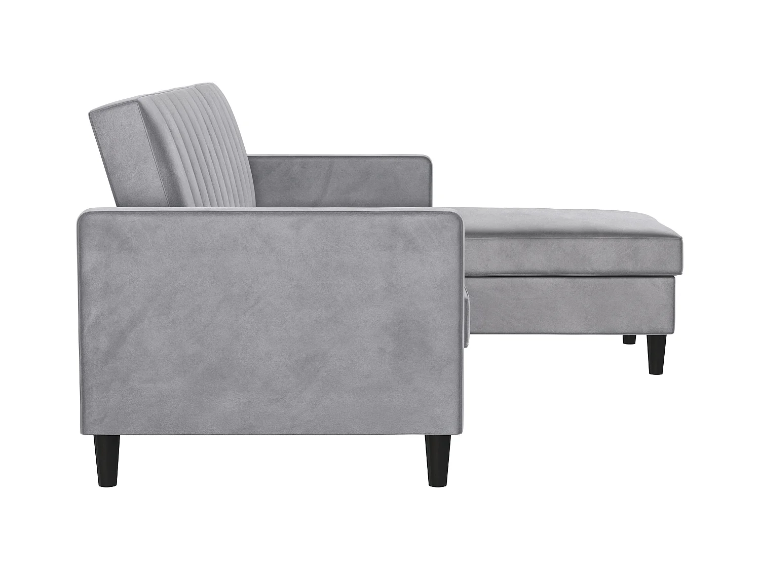 3-zits hoekslaapbank in grijs fluweel