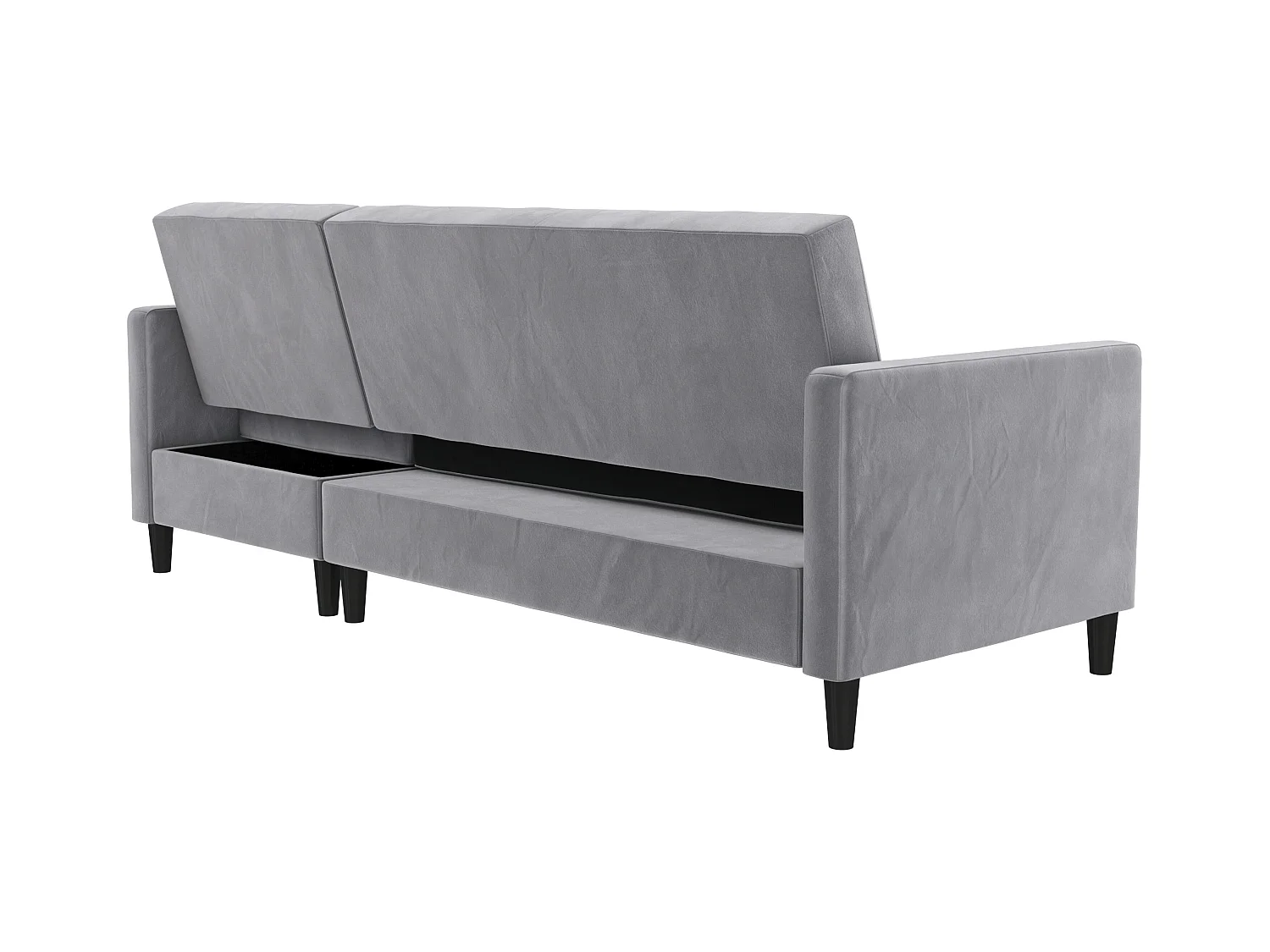 3-zits hoekslaapbank in grijs fluweel