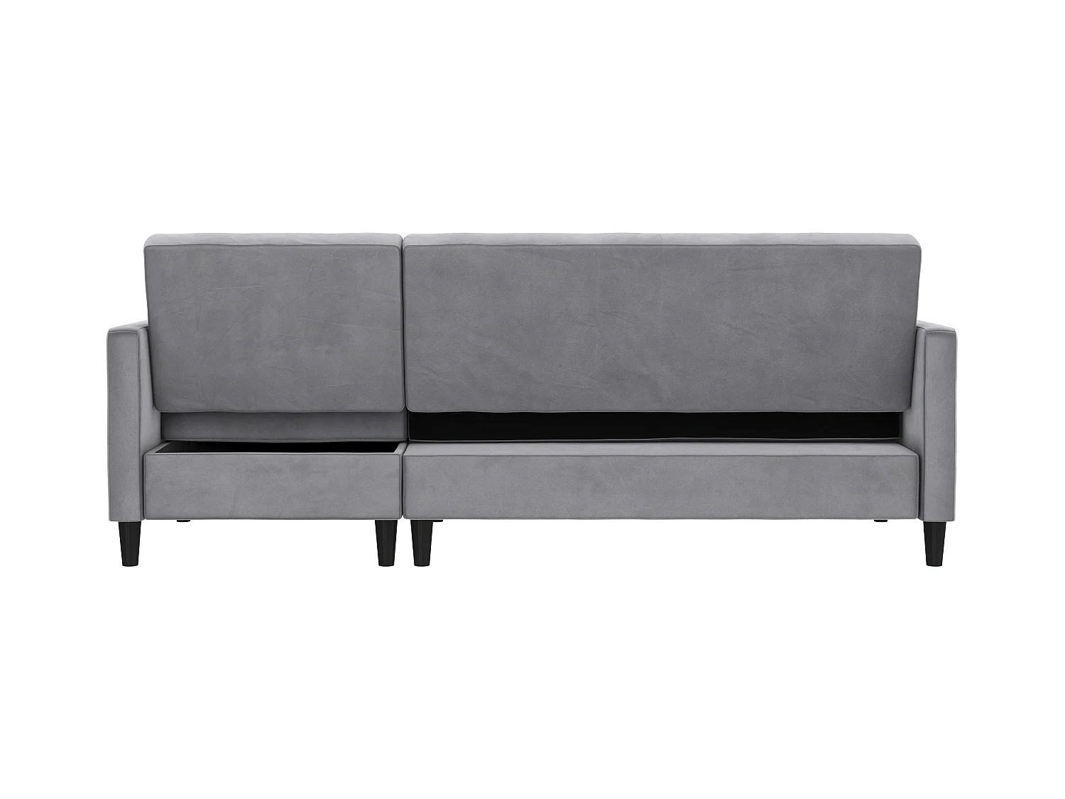 3-zits hoekslaapbank in grijs fluweel