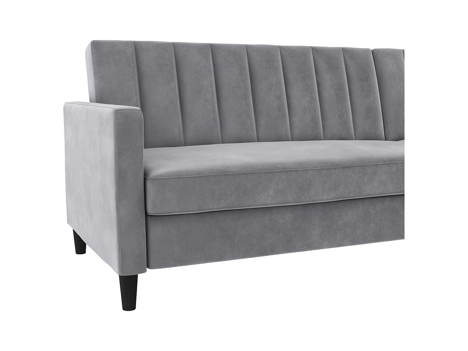 3-zits hoekslaapbank in grijs fluweel