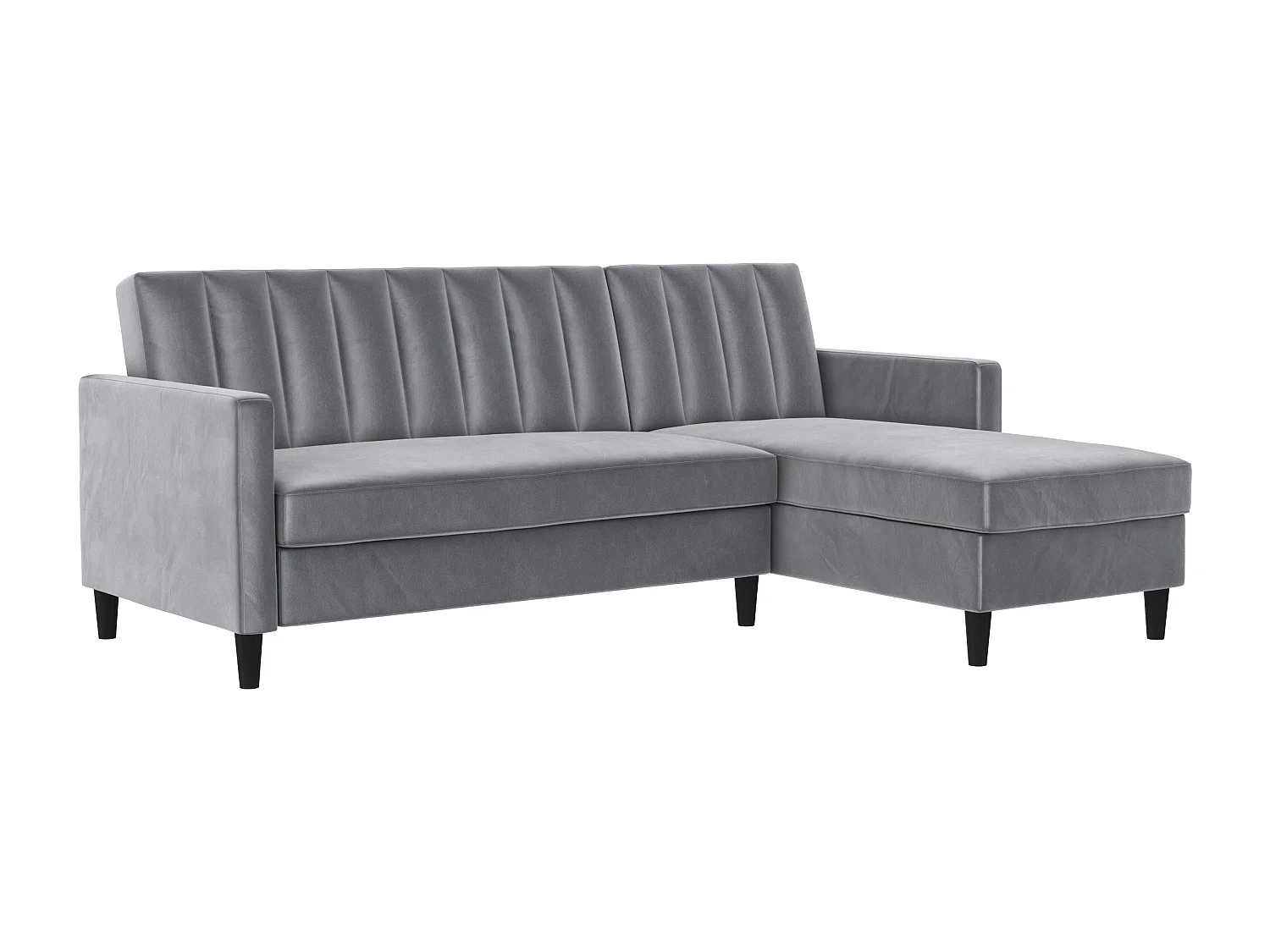 Celine | Canapé-lit 3 places avec méridienne en velours gris