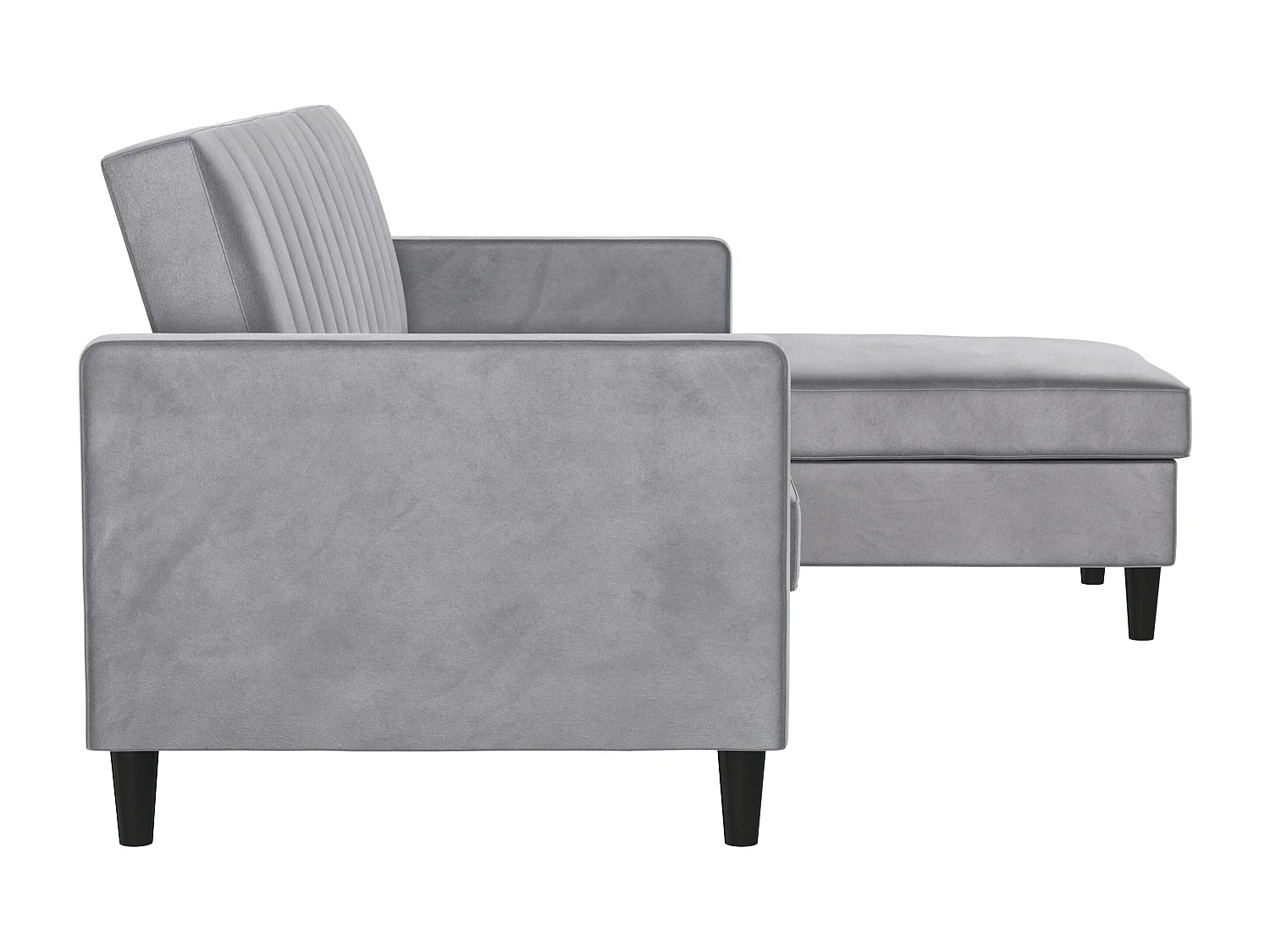 Celine | Canapé-lit 3 places avec méridienne en velours gris