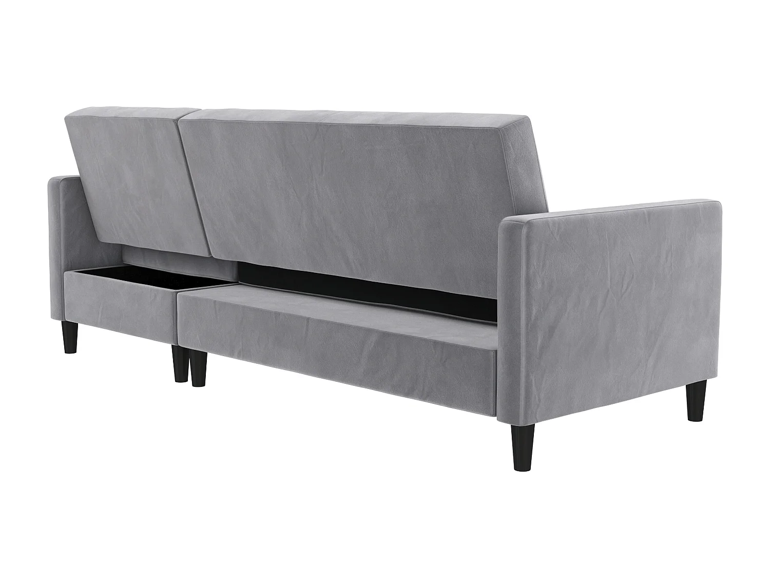 Celine | Canapé-lit 3 places avec méridienne en velours gris