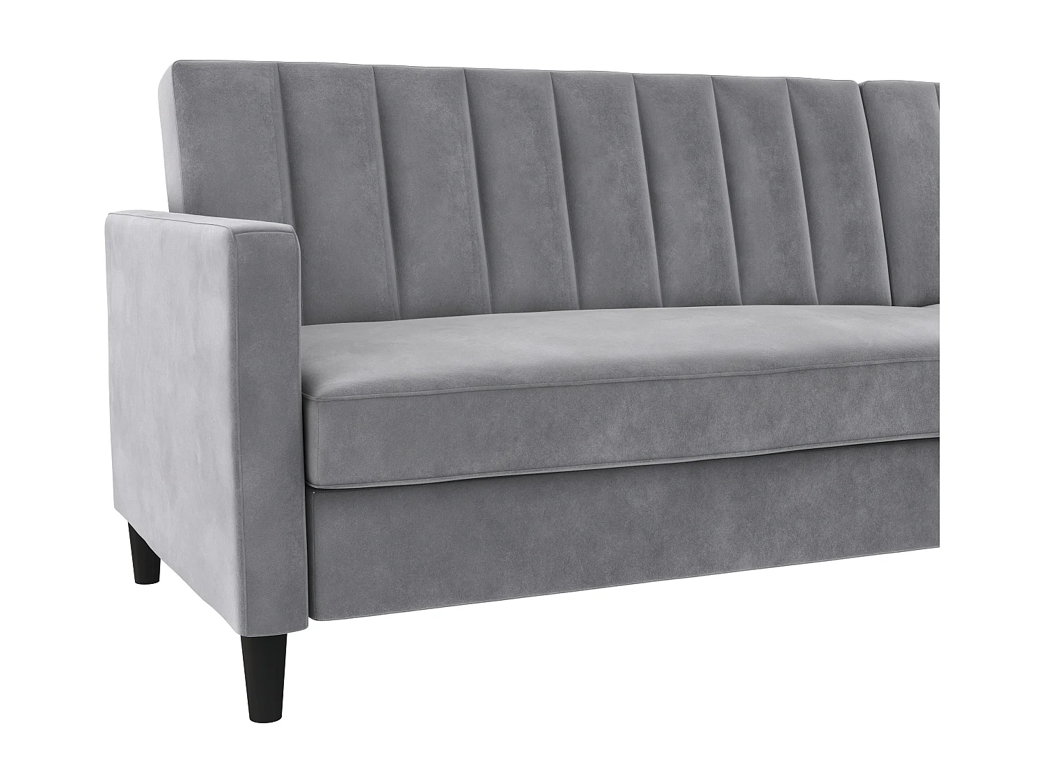 Celine | Canapé-lit 3 places avec méridienne en velours gris