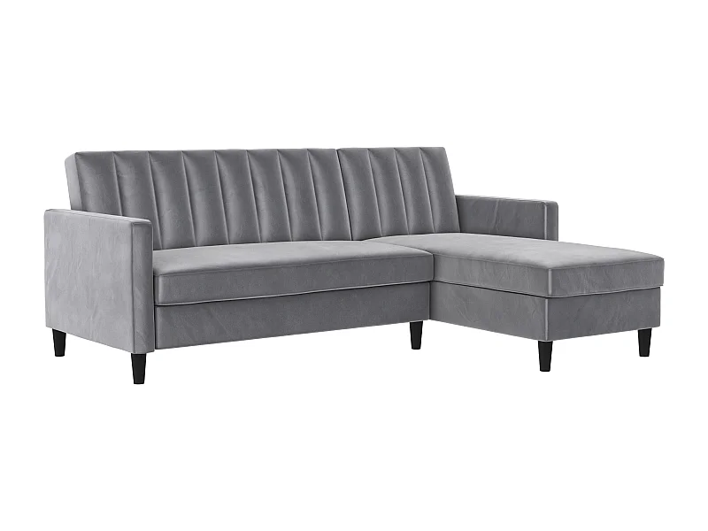 Celine | Canapé-lit 3 places avec méridienne en velours gris