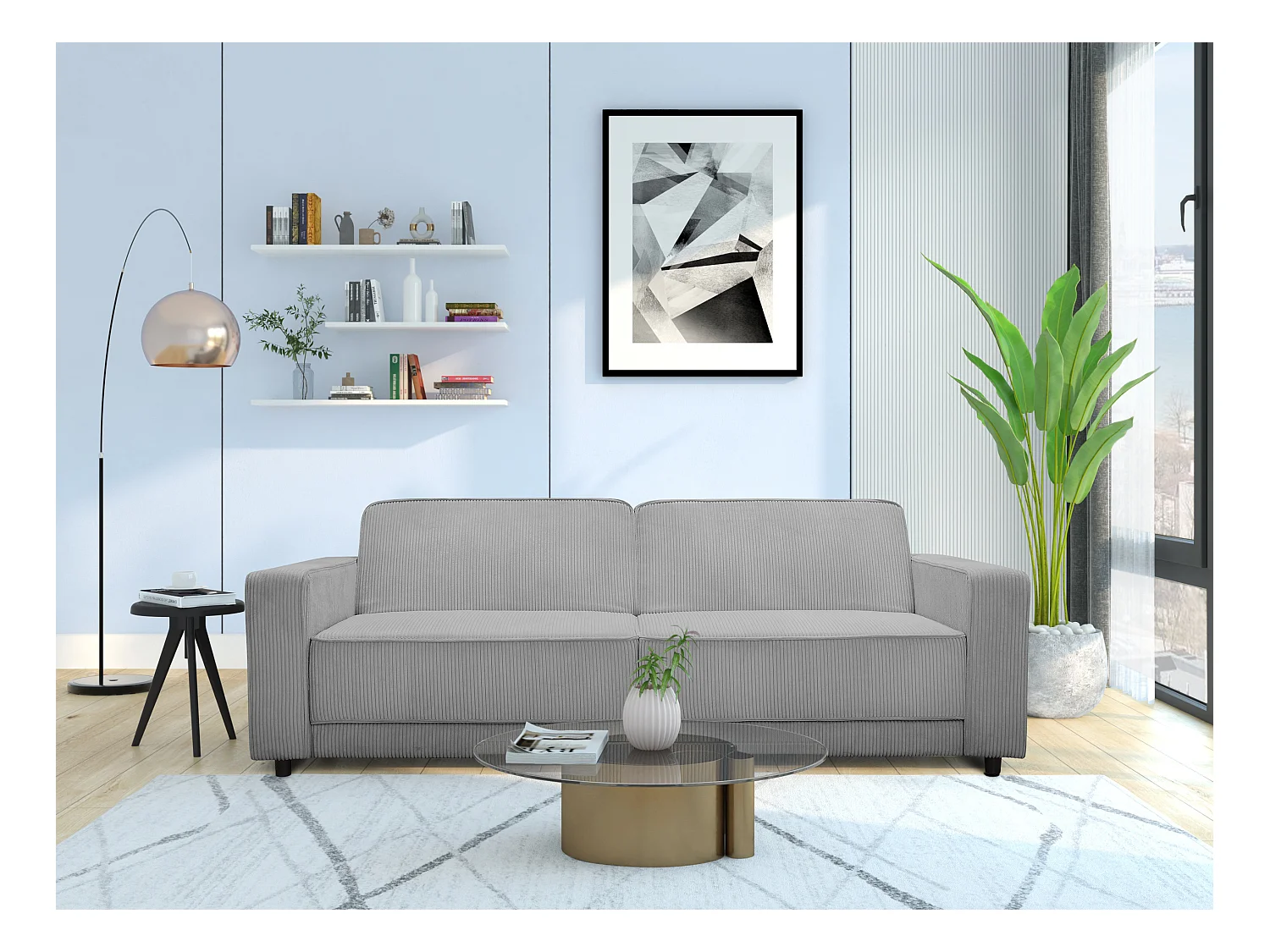 Allie | Sofabed 3 places en tissu gris Sofabed