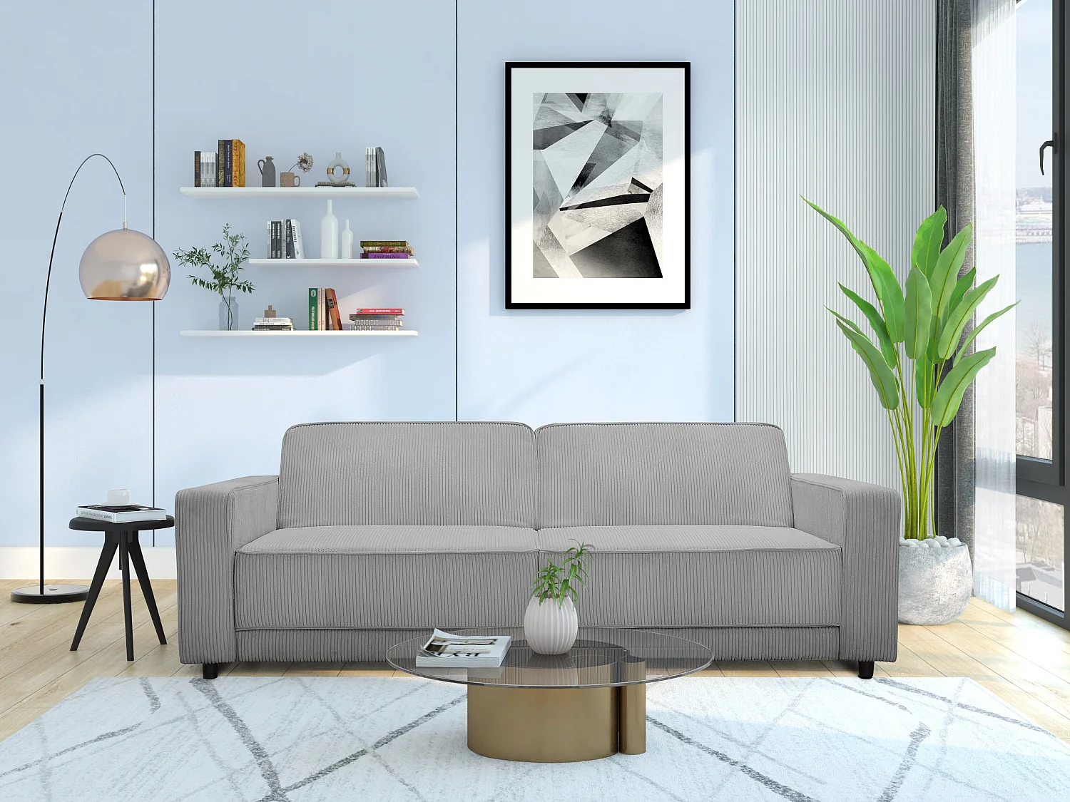 Allie | Sofabed 3 places en tissu gris Sofabed