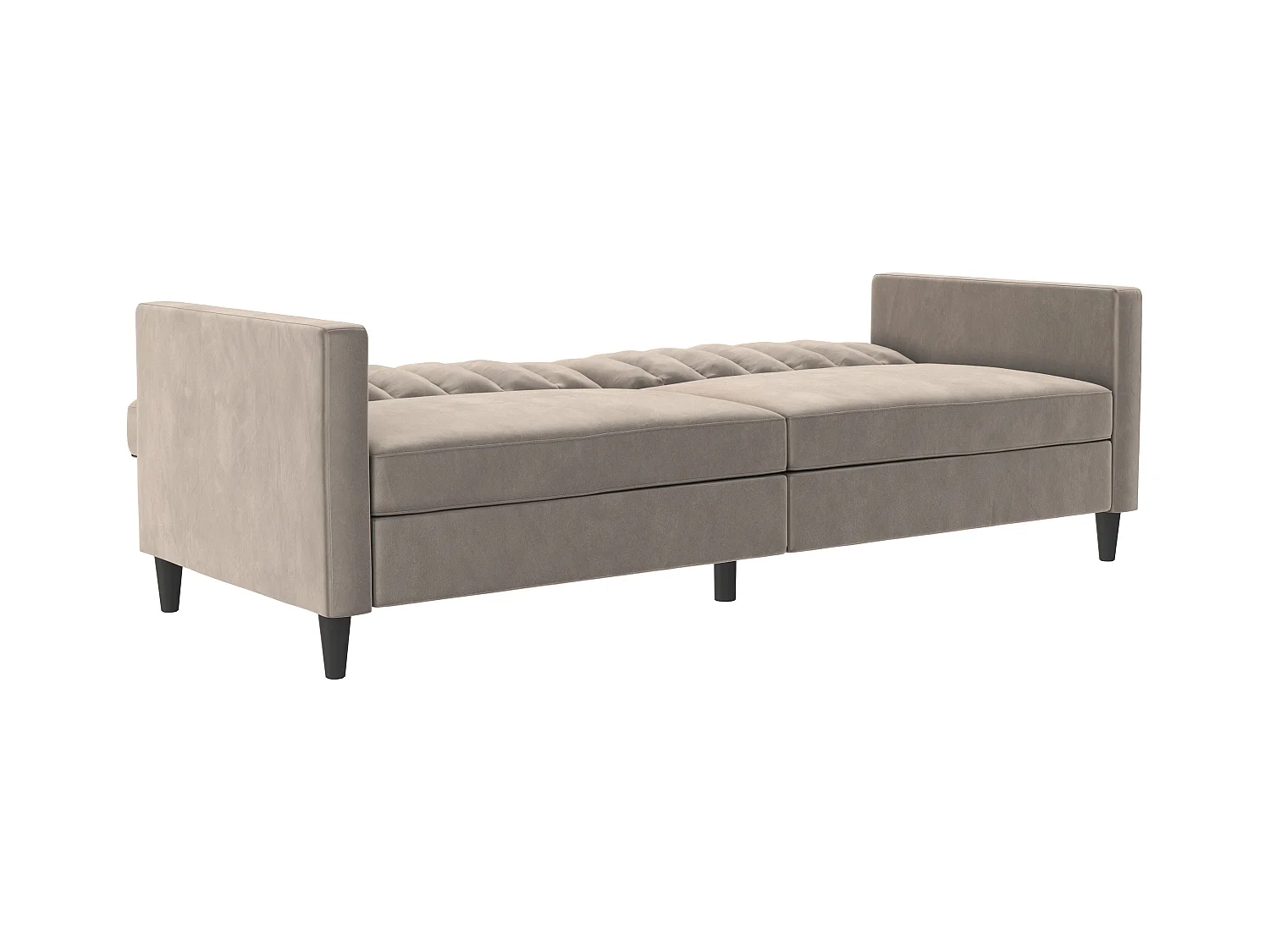 3-zits slaapbank in taupe fluweel