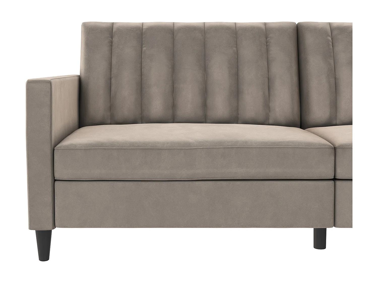 3-zits slaapbank in taupe fluweel