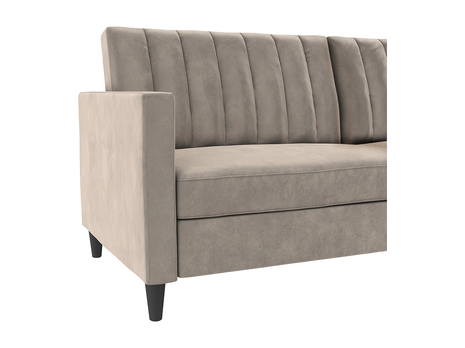 Celine | Canapé lit 3 places en velours taupe