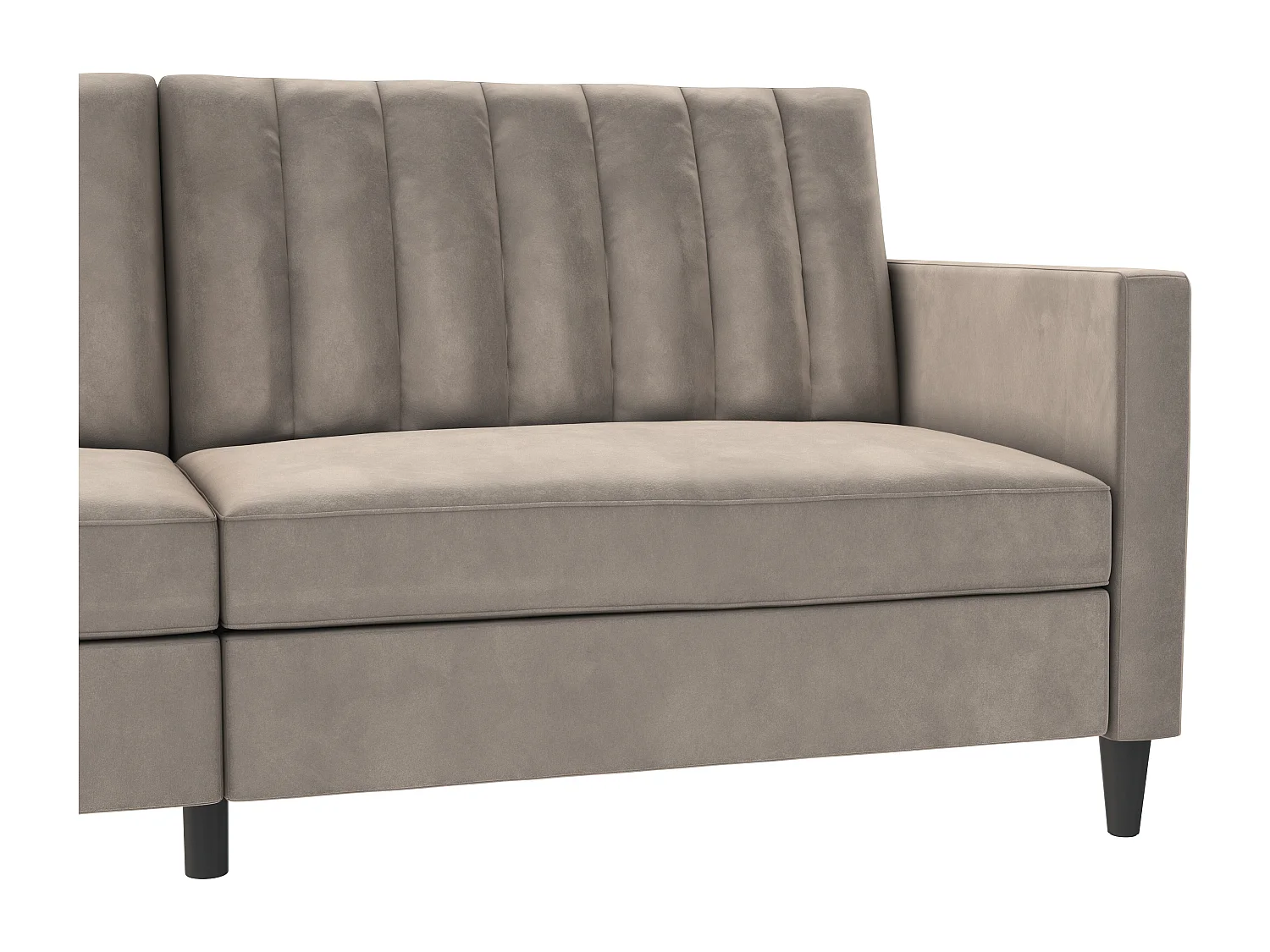 Celine | Canapé lit 3 places en velours taupe