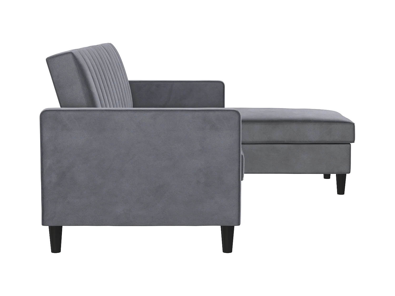 Celine | Canapé lit 3 places avec méridienne en velours anthracite