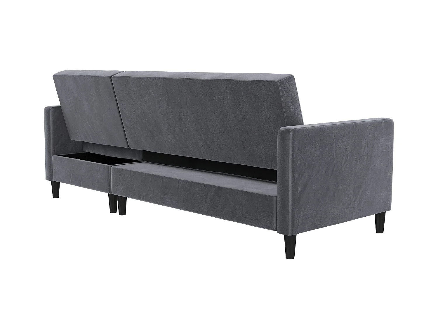 Celine | Canapé lit 3 places avec méridienne en velours anthracite