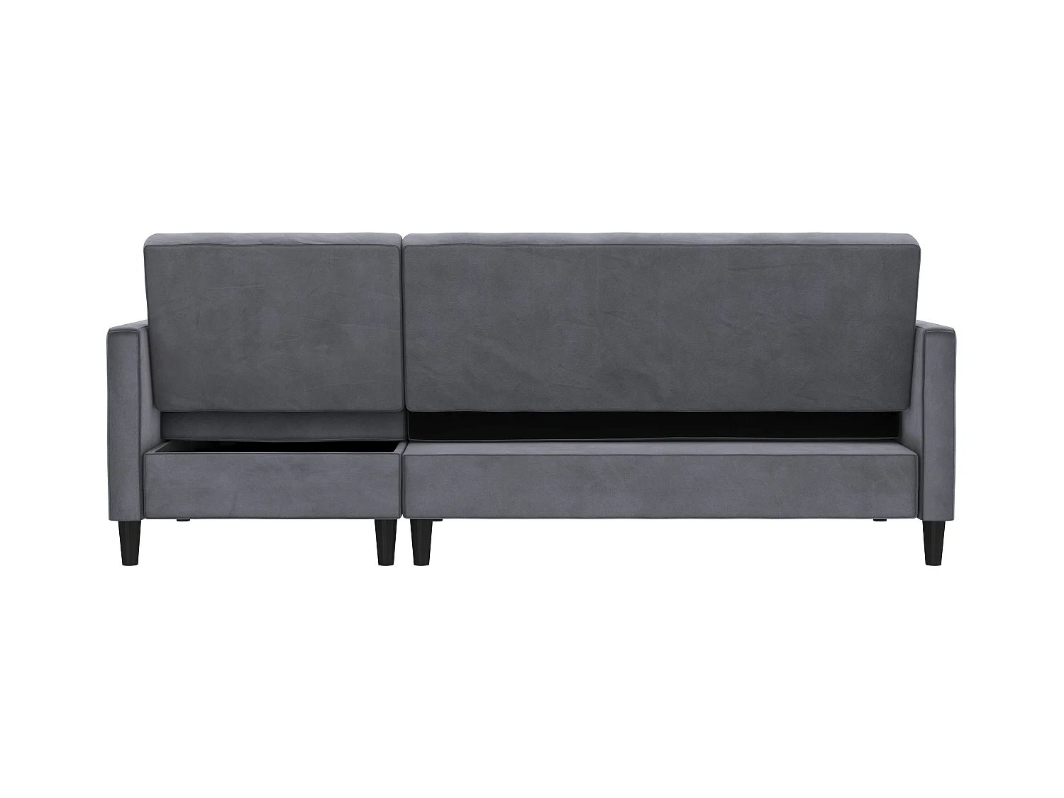 Celine | Canapé lit 3 places avec méridienne en velours anthracite