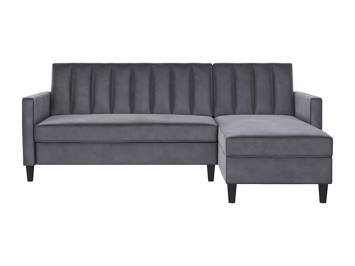 Celine | Canapé lit 3 places avec méridienne en velours anthracite