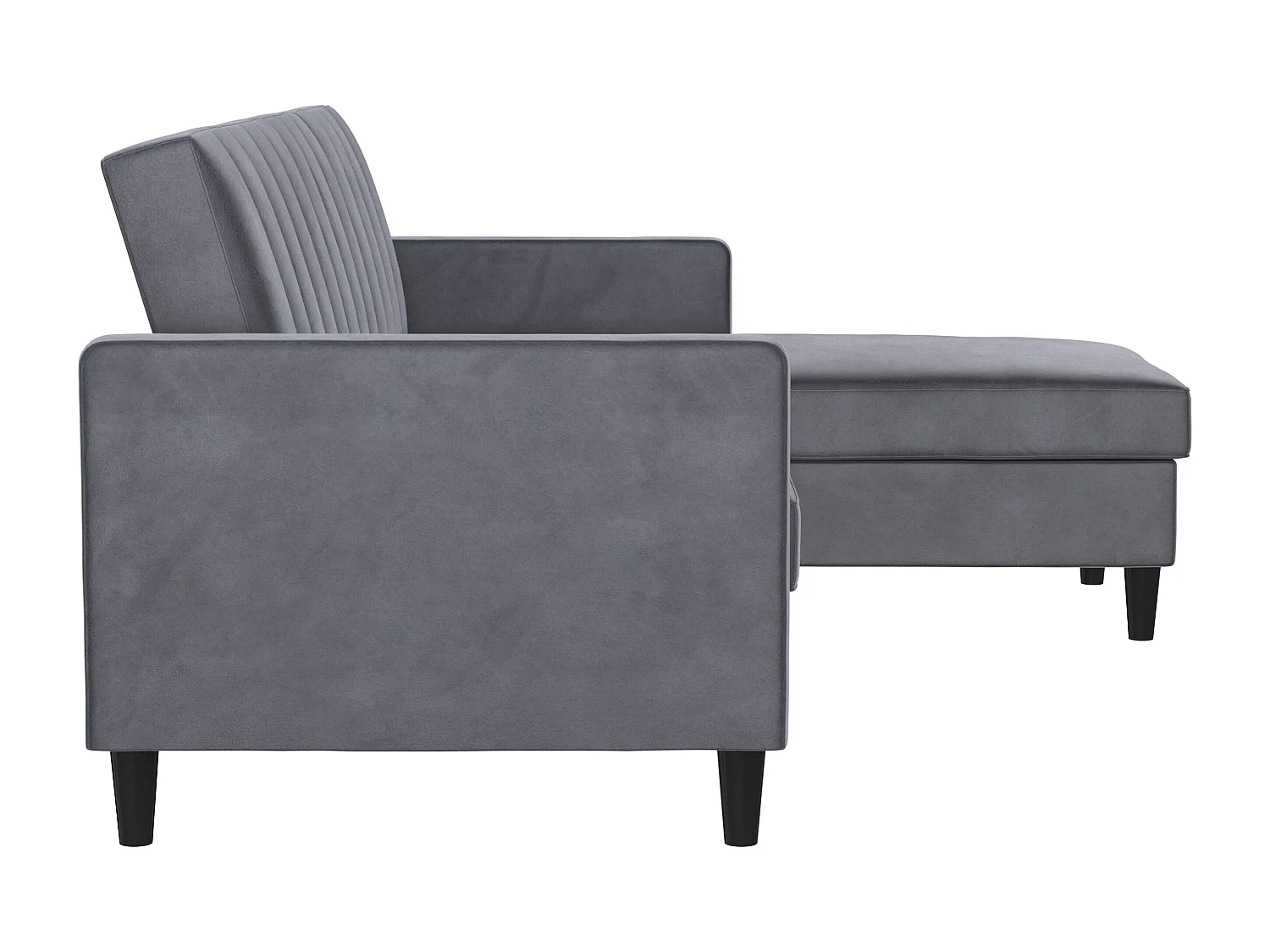 Celine | Canapé lit 3 places avec méridienne en velours anthracite