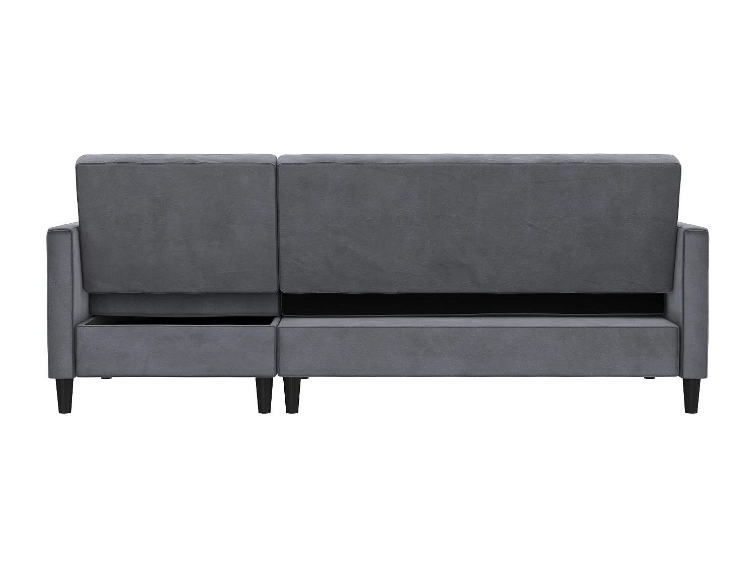 Celine | Canapé lit 3 places avec méridienne en velours anthracite