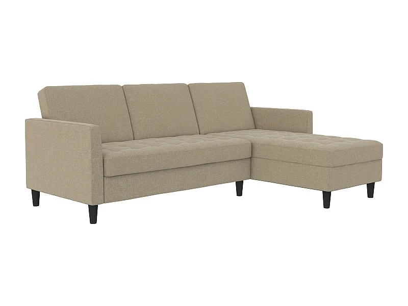 Presley | Canapé-lit 3 places avec méridienne en lin cappuchino